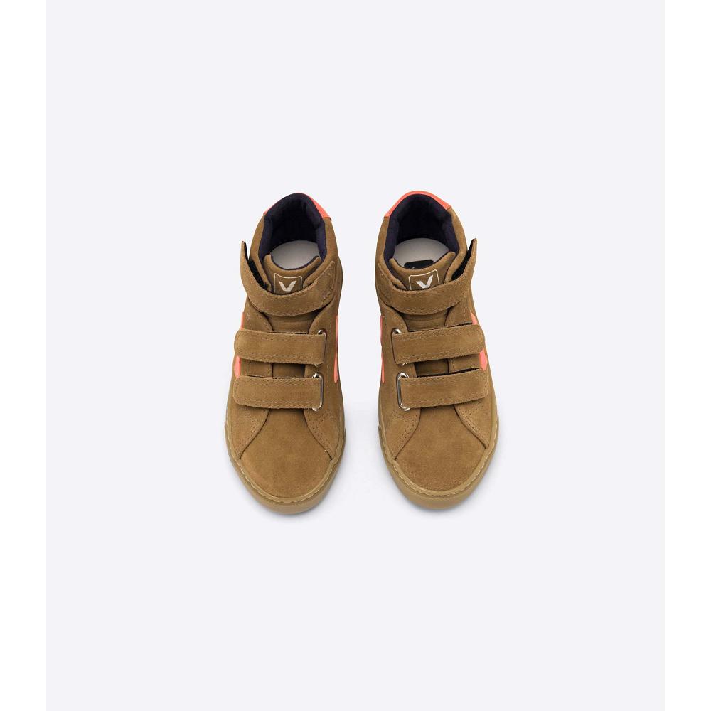 Brown Kids' Veja ESPLAR MID SUEDE High Tops | AU 679PJJ